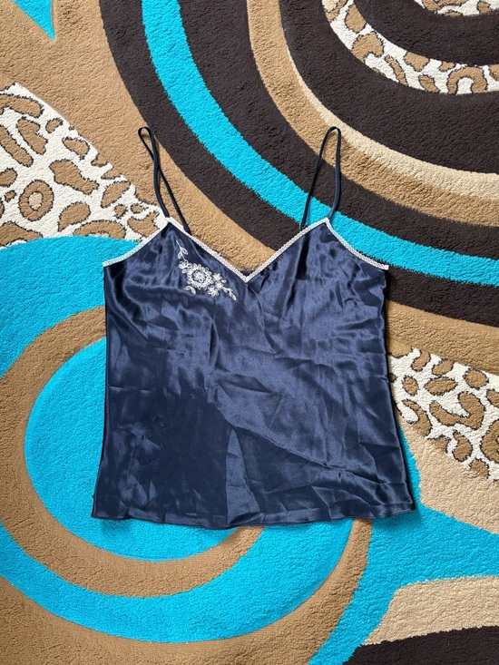 Jones New York Tops - Jones New York Navy Black Satin Spaghetti Strap Camisole